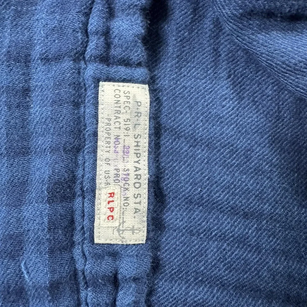 Polo Ralph Lauren Indigo Shipyard Shirt Mens XL Blue Check Button Up Long Sleeve